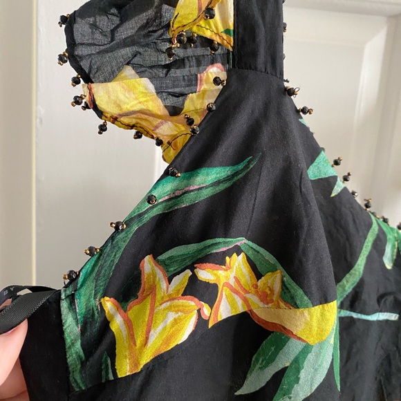 FARM Rio Black Maxi Dress with Yellow Floral Design Alice Dress - Picture 8 of 11